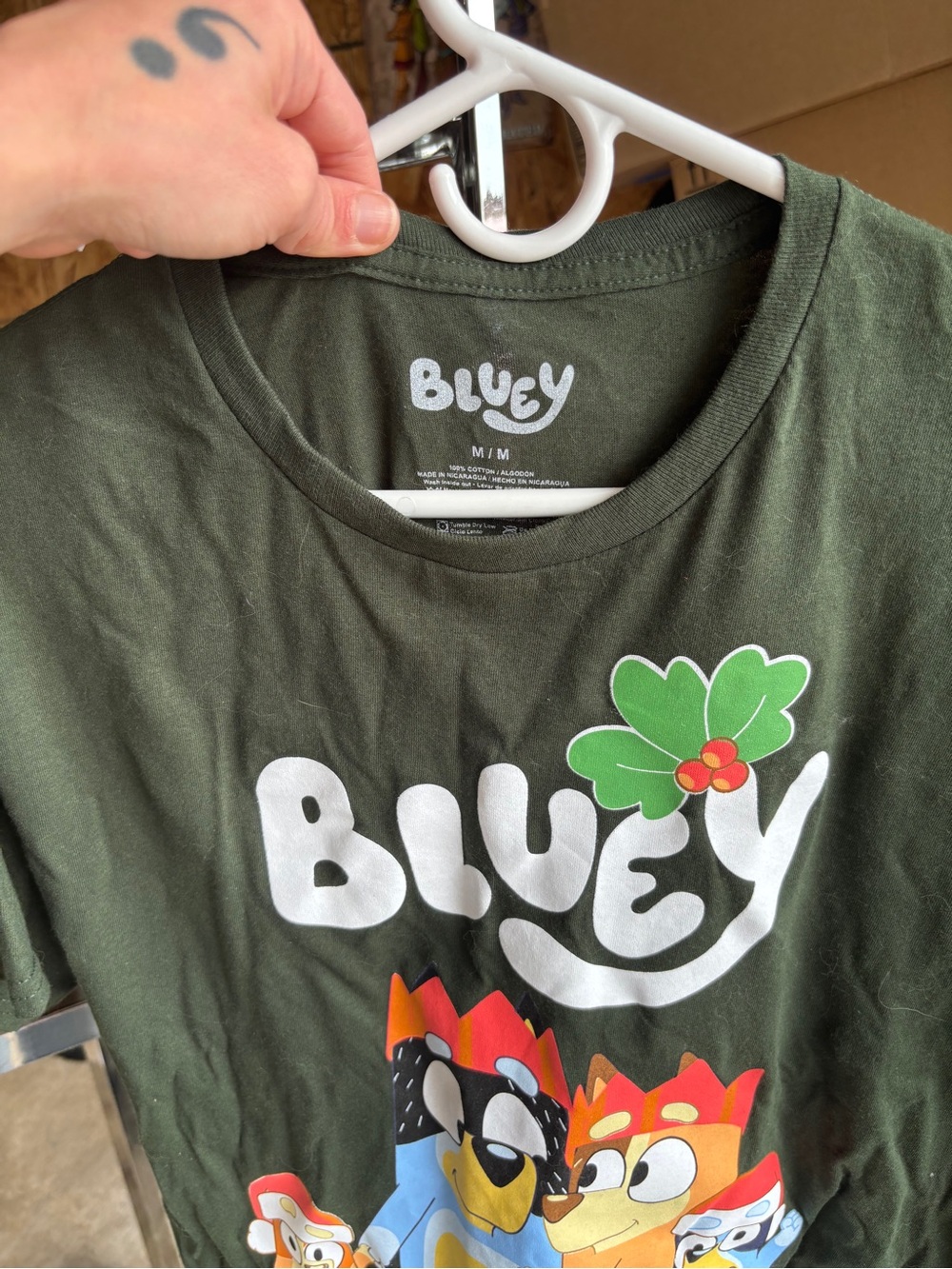Bluey Graphic Tee - Olive Green Short Sleeve - Picture 2 of 2